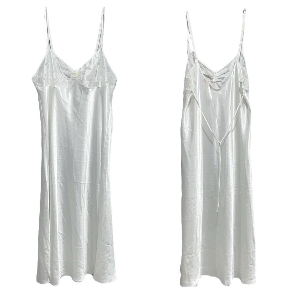 Oscar de la Renta Pink Label Coquette Slinky Babydoll Slip Dress Size XL White
